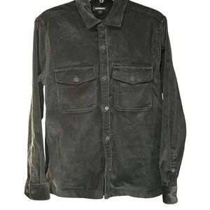 Express Gray Corduroy Shirt Mens Small